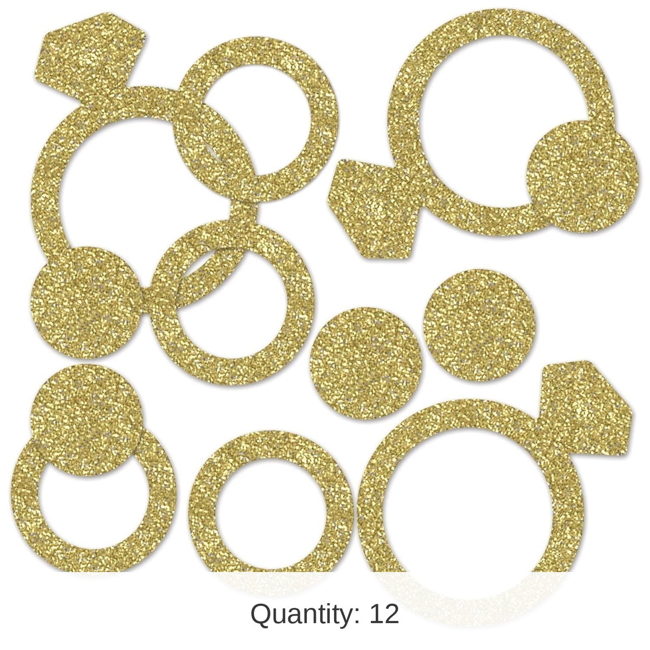 12 Pack Bulk Bachelorette Party Diamond Ring Deluxe Sparkle Confetti (0.5 Oz/Pkg)