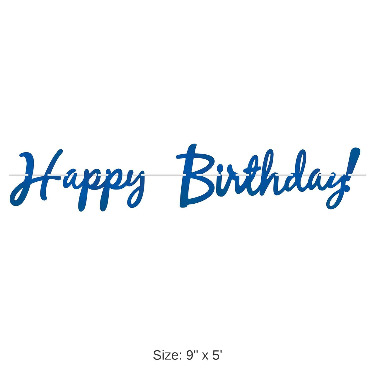 12 Pack Bulk Foil Happy Birthday Party Streamer Blue