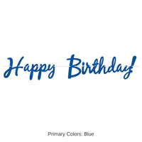 12 Pack Bulk Foil Happy Birthday Party Streamer Blue