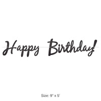 12 Pack Bulk Foil Happy Birthday Party Streamer Black
