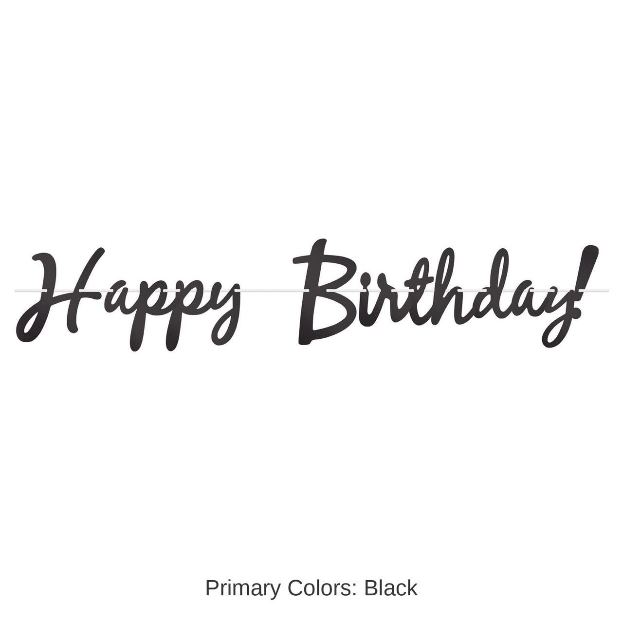 12 Pack Bulk Foil Happy Birthday Party Streamer Black