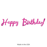 12 Pack Bulk Foil Happy Birthday Party Streamer Cerise
