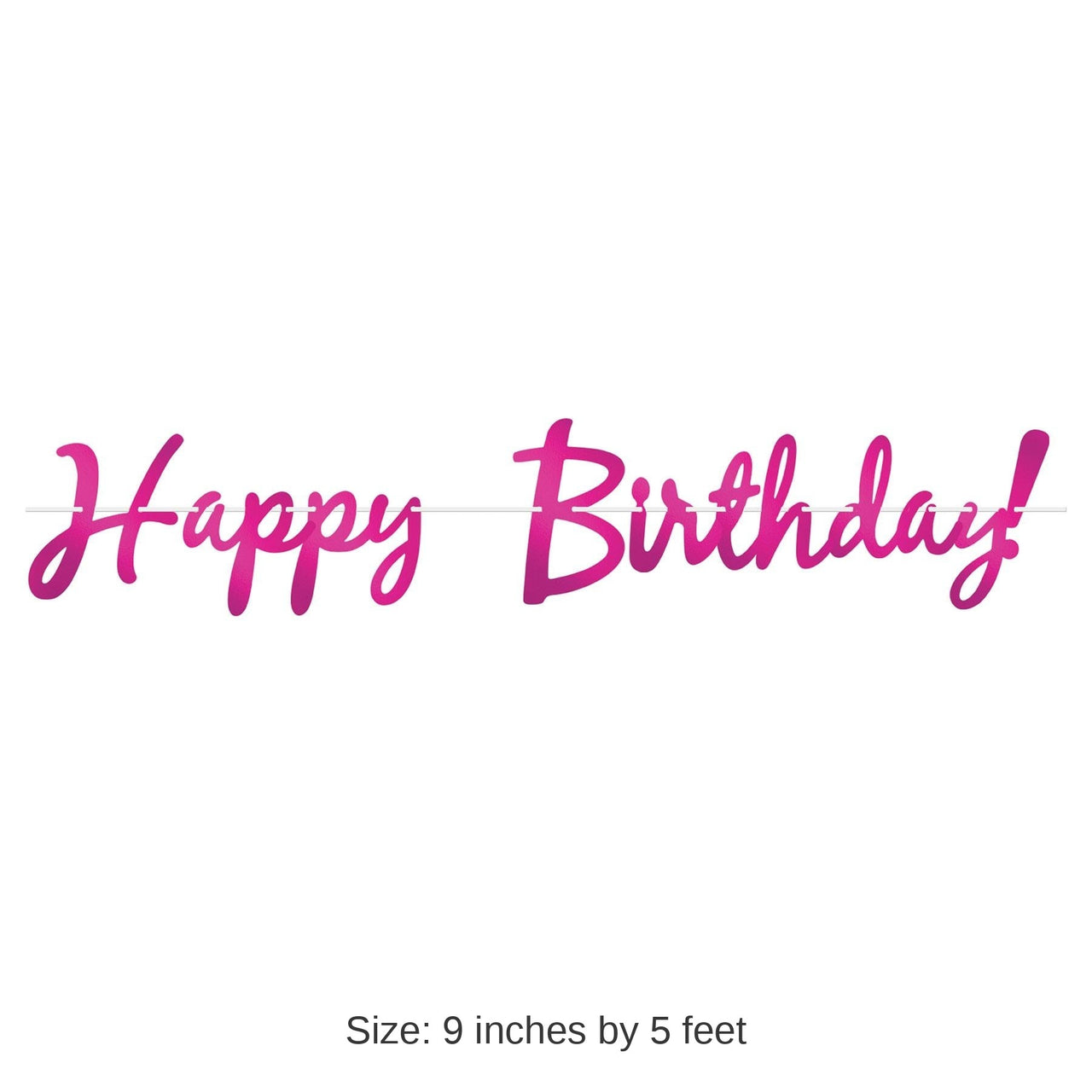 12 Pack Bulk Foil Happy Birthday Party Streamer Cerise