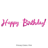 12 Pack Bulk Foil Happy Birthday Party Streamer Cerise