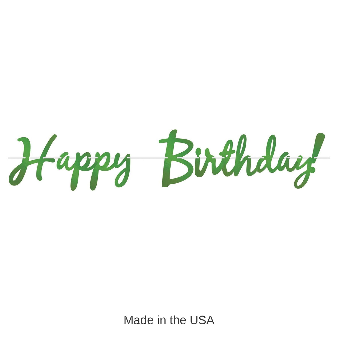 12 Pack Bulk Foil Happy Birthday Party Streamer Green