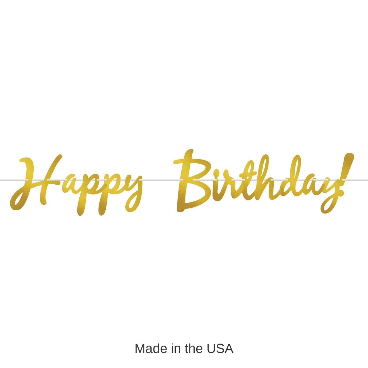 12 Pack Bulk Foil Happy Birthday Party Streamer - gold