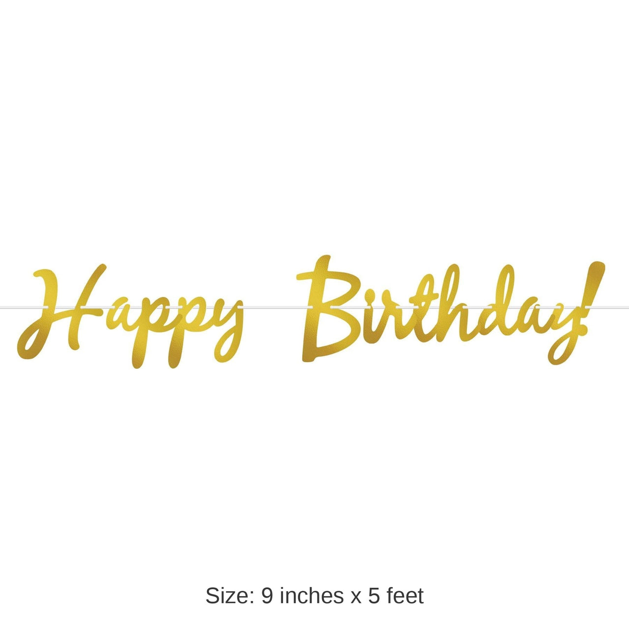12 Pack Bulk Foil Happy Birthday Party Streamer - gold