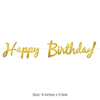 12 Pack Bulk Foil Happy Birthday Party Streamer - gold