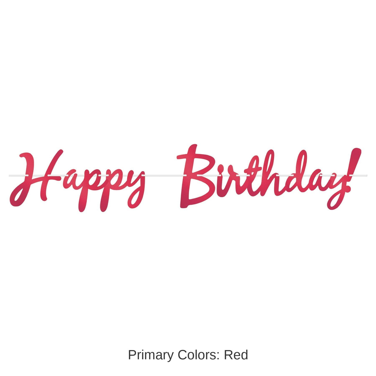 12 Pack Bulk Foil Happy Birthday Party Streamer Red