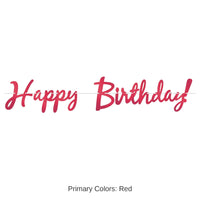 12 Pack Bulk Foil Happy Birthday Party Streamer Red