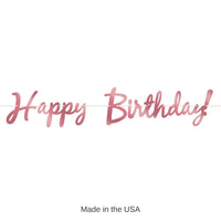 12 Pack Bulk Foil Happy Birthday Party Streamer - Rose Gold