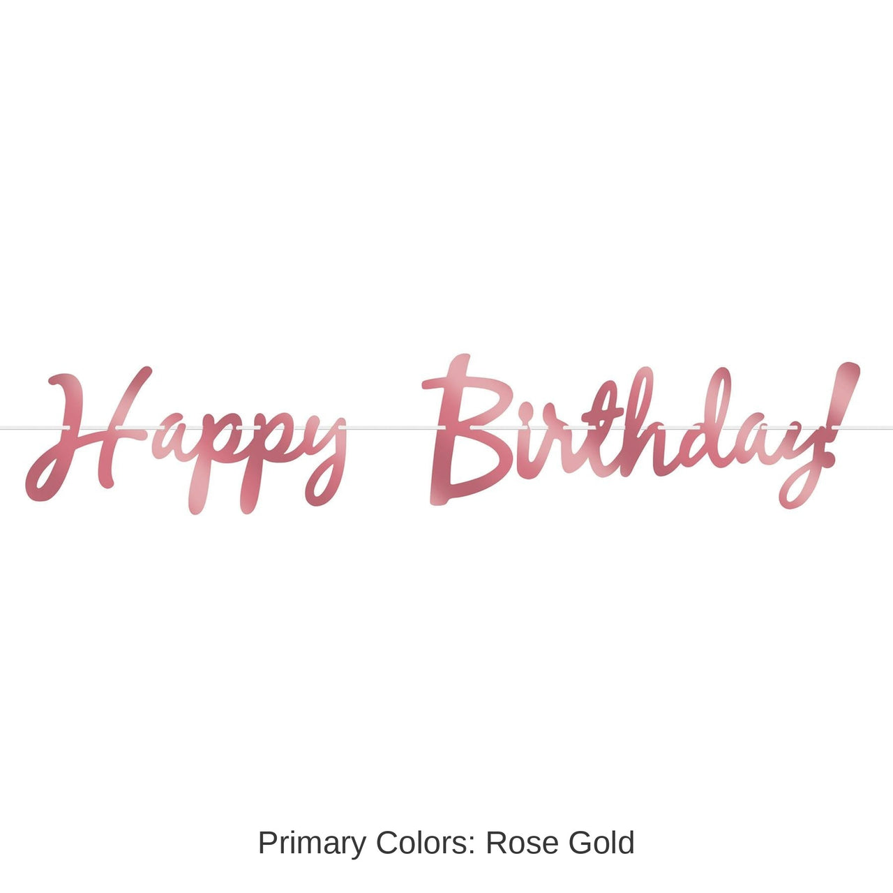 12 Pack Bulk Foil Happy Birthday Party Streamer - Rose Gold
