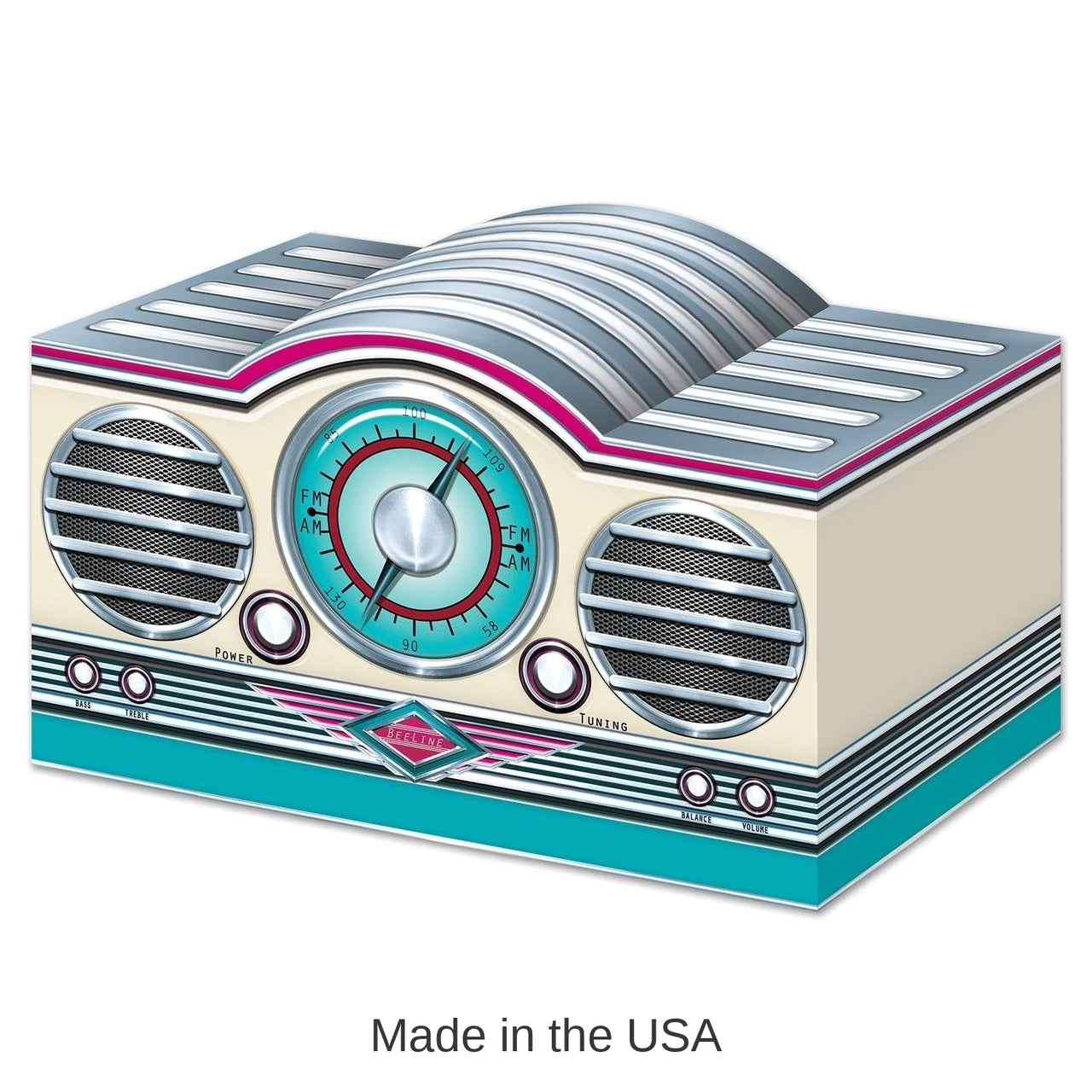 12 Pack Bulk 3-D Rock/Roll Radio Party Centerpiece