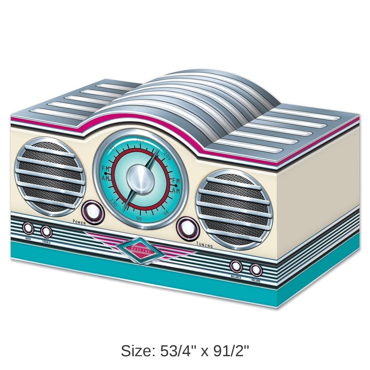 12 Pack Bulk 3-D Rock/Roll Radio Party Centerpiece