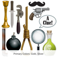 132 Piece Bulk Murder Mystery Party Photo Fun Signs