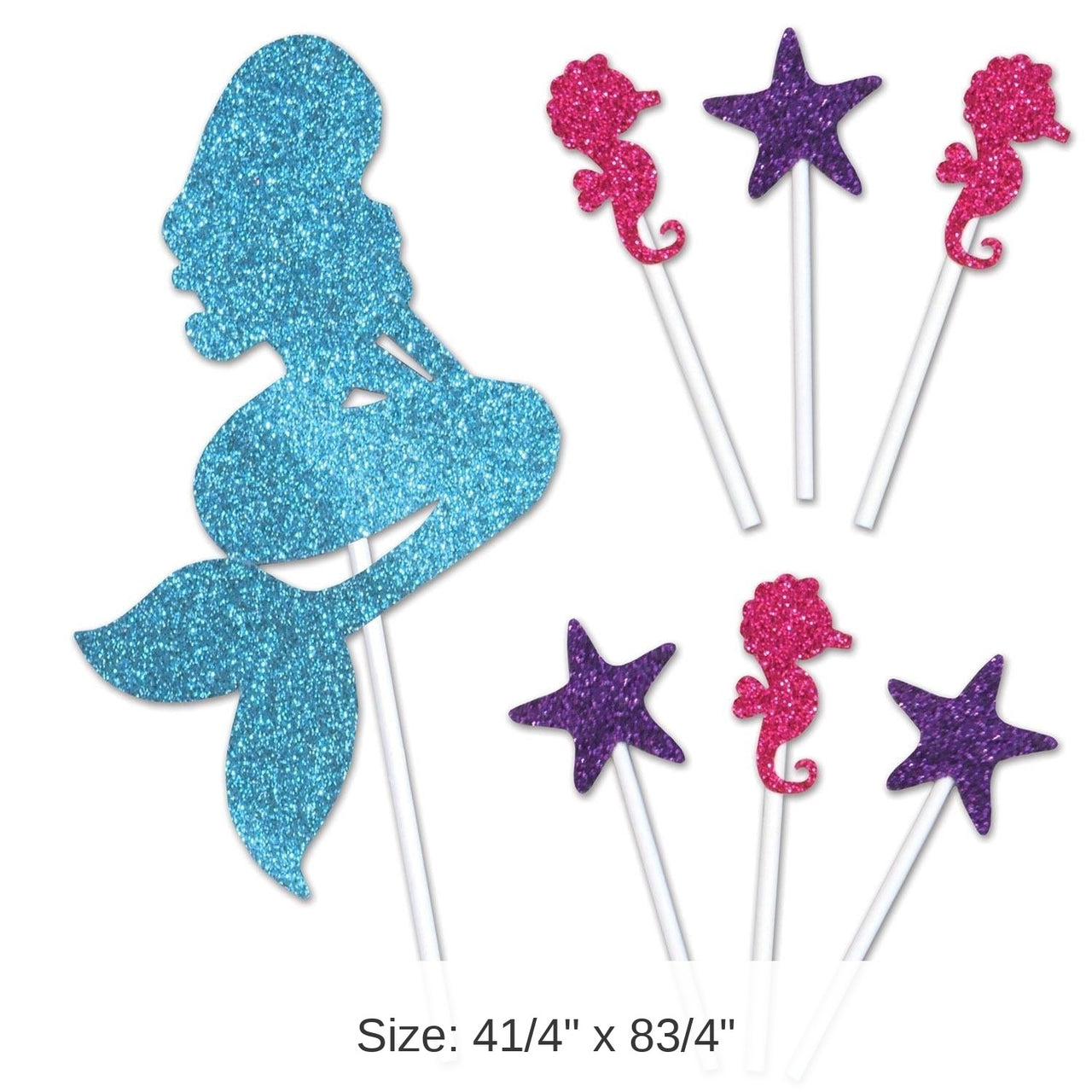 12 Pack Bulk Mermaid Party Cake Topper