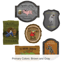 72 Pack Bulk Medieval Tavern Sign Party Cutouts