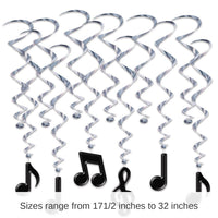 72 Pack Bulk Musical Notes Party Whirls - black
