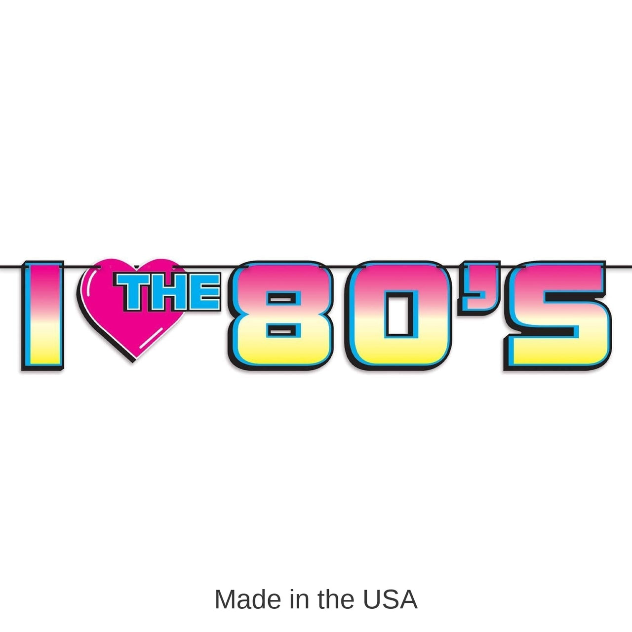 12 Pack Bulk I Love The 80's Party Streamer