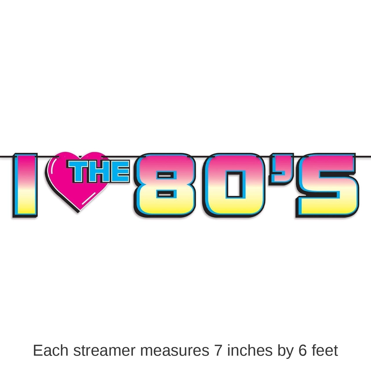 12 Pack Bulk I Love The 80's Party Streamer