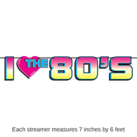 12 Pack Bulk I Love The 80's Party Streamer
