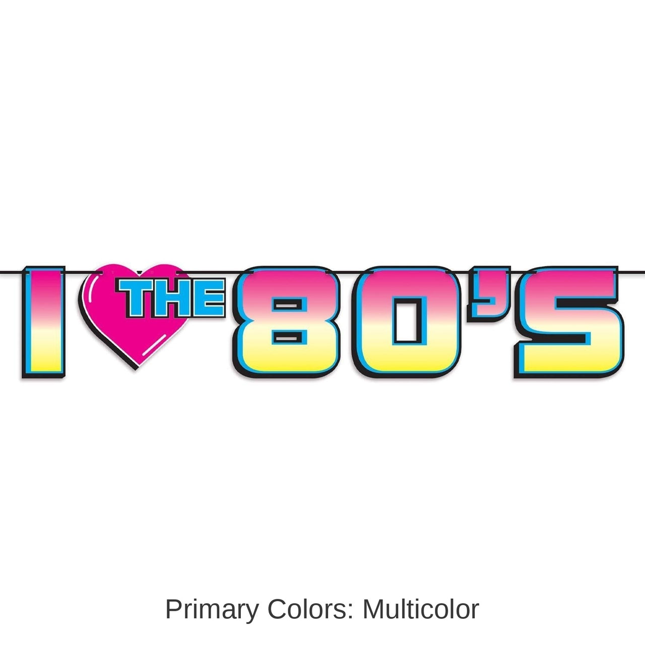 12 Pack Bulk I Love The 80's Party Streamer