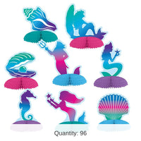 96 Pack Bulk Mermaid Mini Party Centerpieces