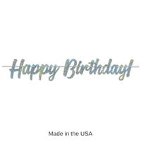 12 Pack Bulk Silver Happy Birthday Party Streamer