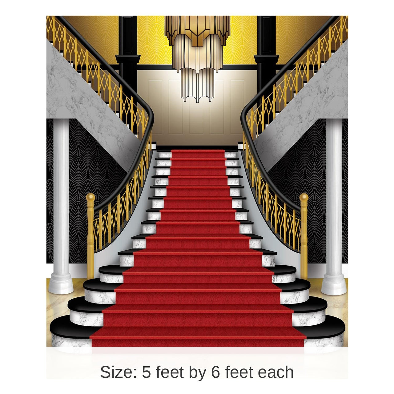 6 Pack Bulk Grand Staircase Party Insta-Mural Decoration Photo Op
