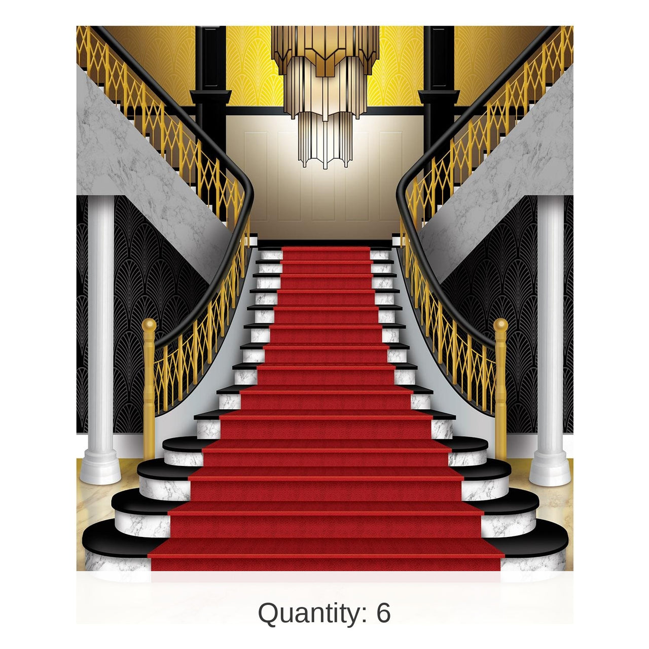 6 Pack Bulk Grand Staircase Party Insta-Mural Decoration Photo Op