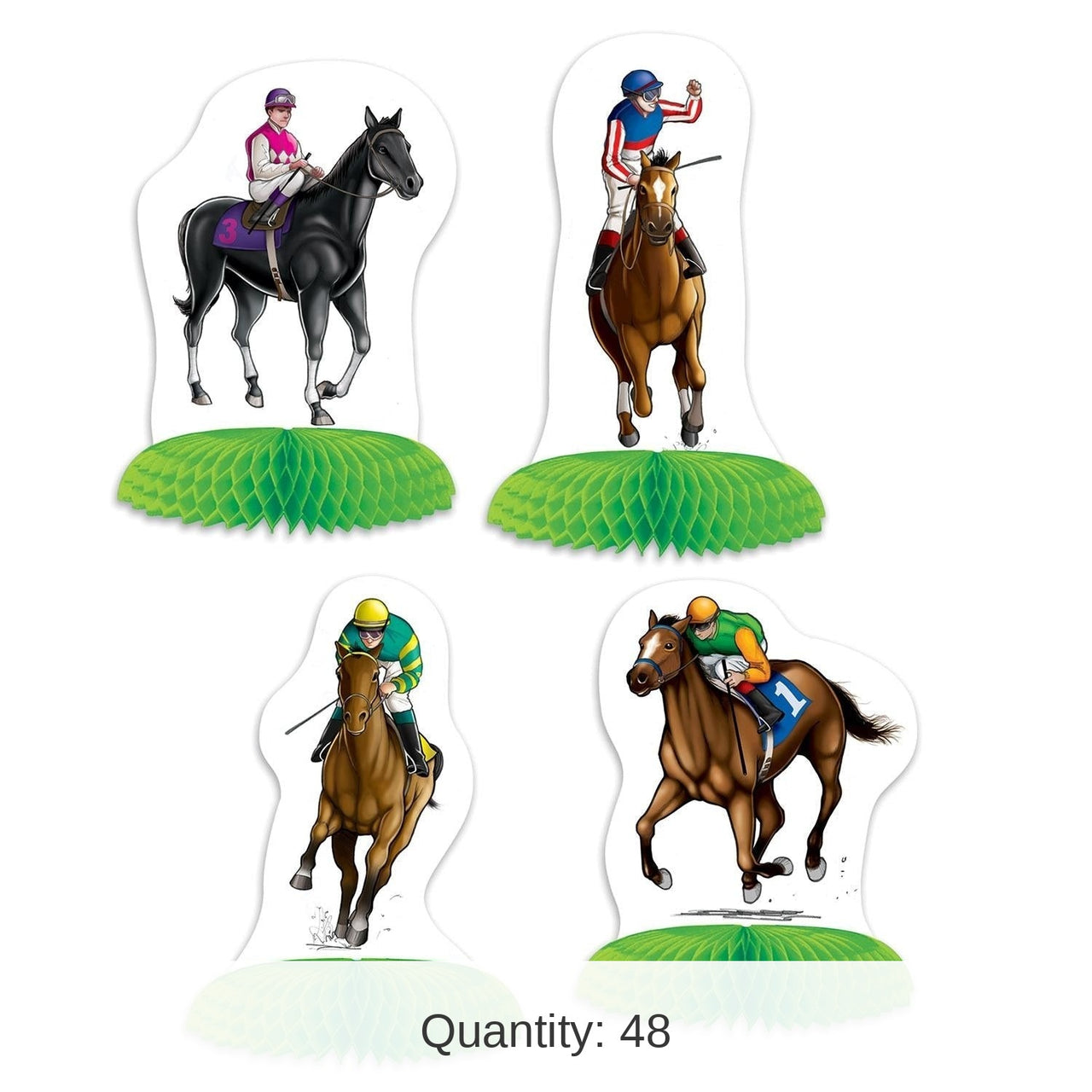 48 Pack Bulk Horse Racing Mini Party Centerpieces