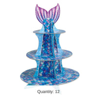 12 Pack Bulk Mermaid Party Cupcake Stand
