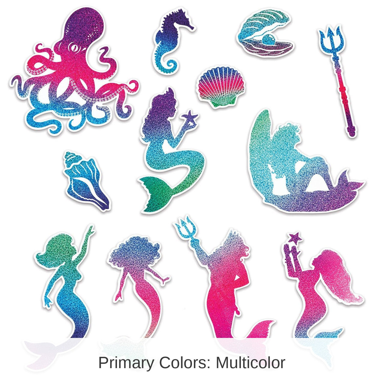 144 Pack Bulk Mermaid Party Cutouts