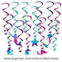72 Pack Bulk Mermaid Party Whirls