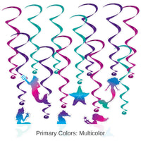72 Pack Bulk Mermaid Party Whirls