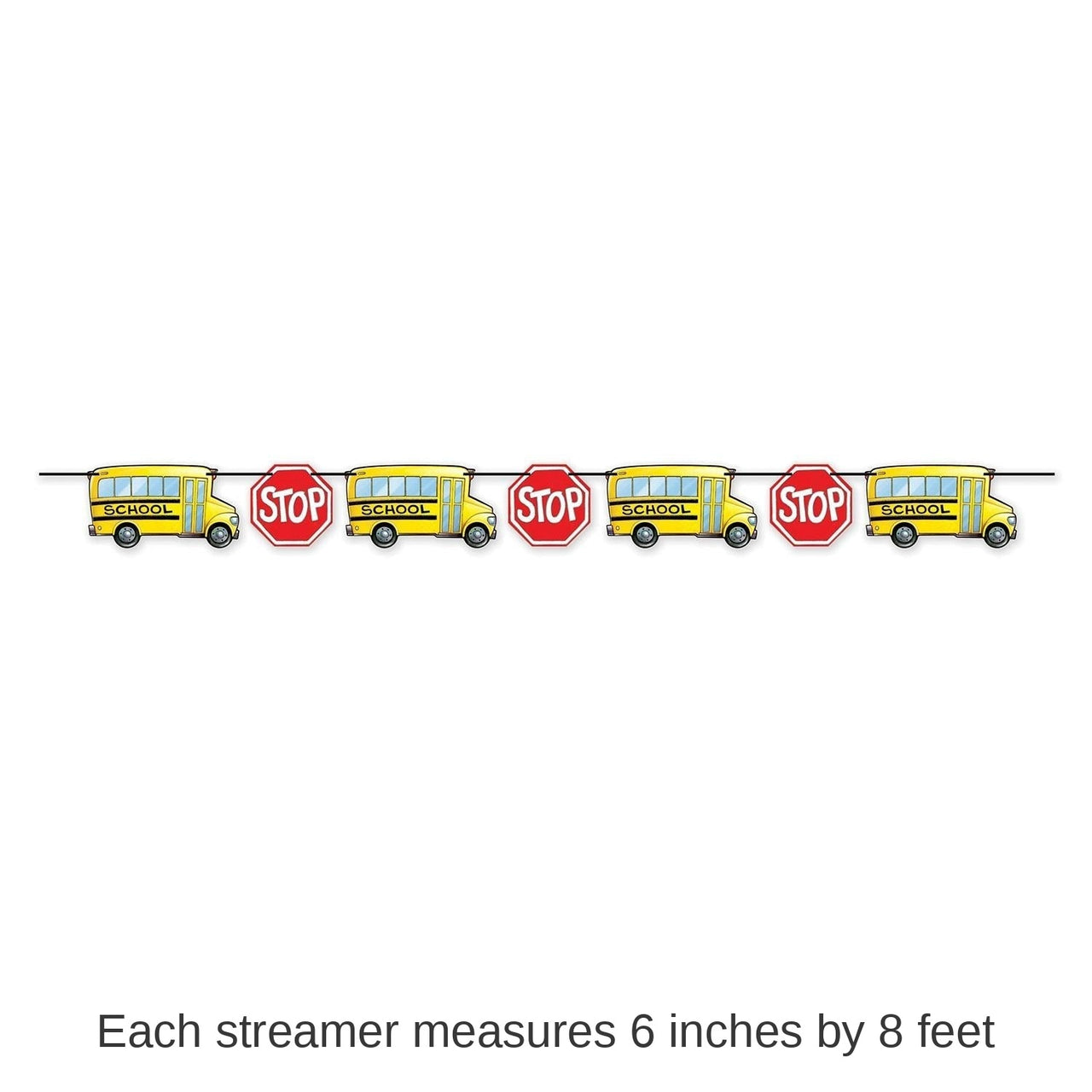 12 Pack Bulk School Bus Party Streamer