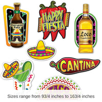 84 Piece Bulk Fiesta Cutouts - prtd 2 sides with different colors