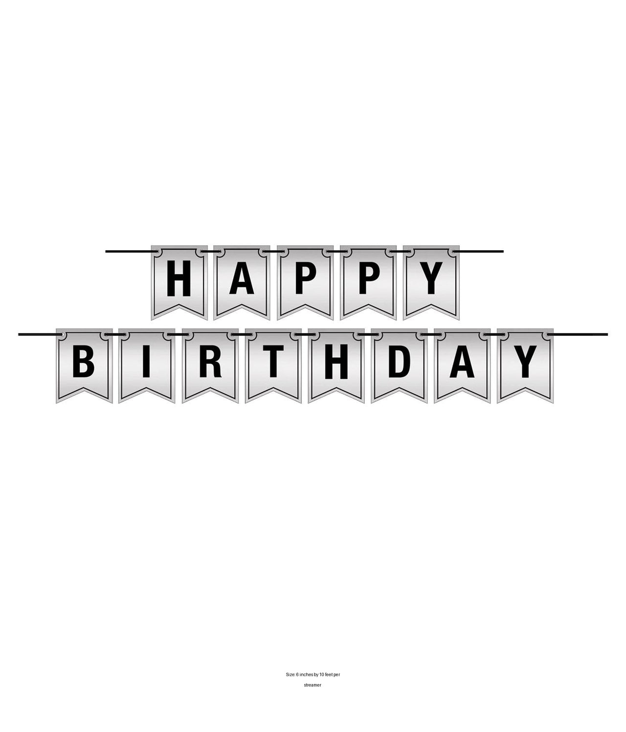 12 Pack Bulk Foil Happy Birthday Party Streamer