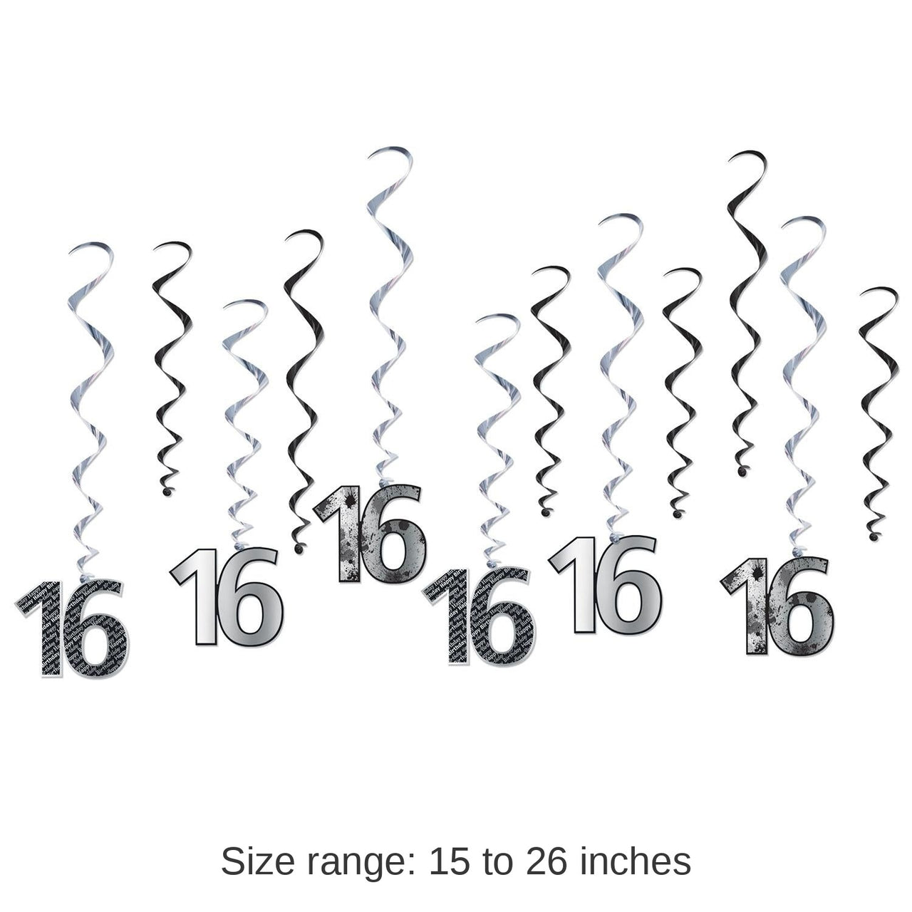 72 Pack Bulk 16th Birthday Party Whirls