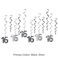 72 Pack Bulk 16th Birthday Party Whirls