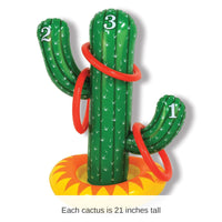 6 Pack Bulk Inflatable Cactus Party Ring Toss Game