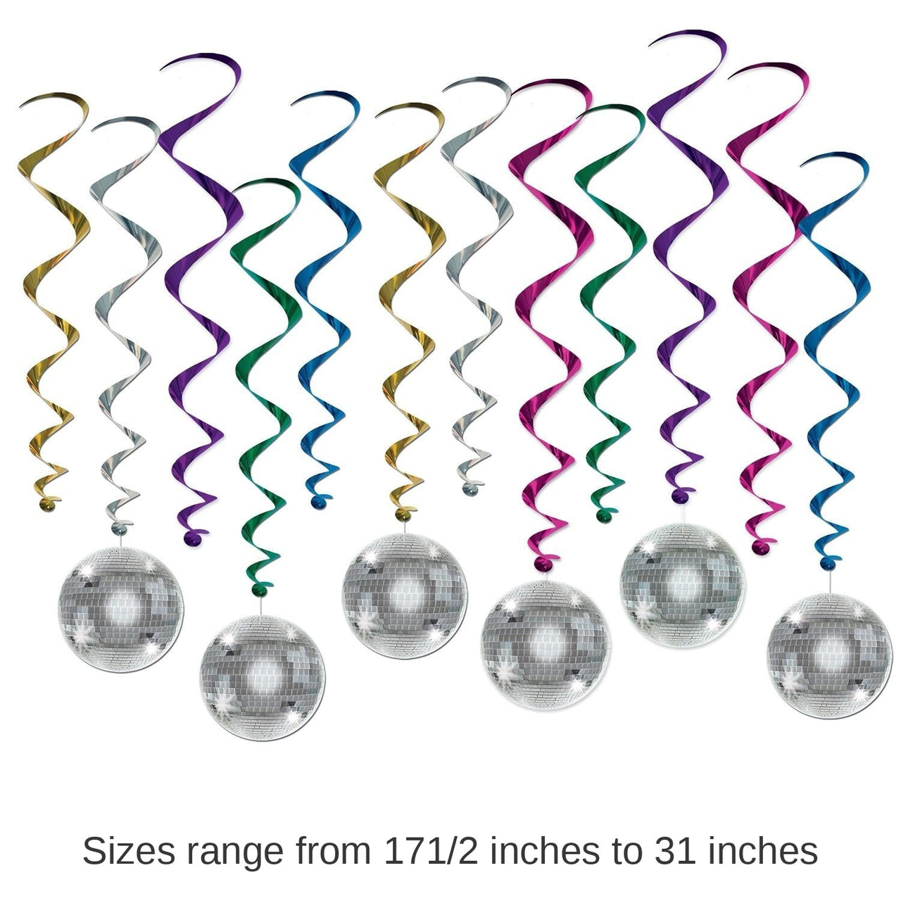 72 Pack Bulk Disco Ball Party Whirls