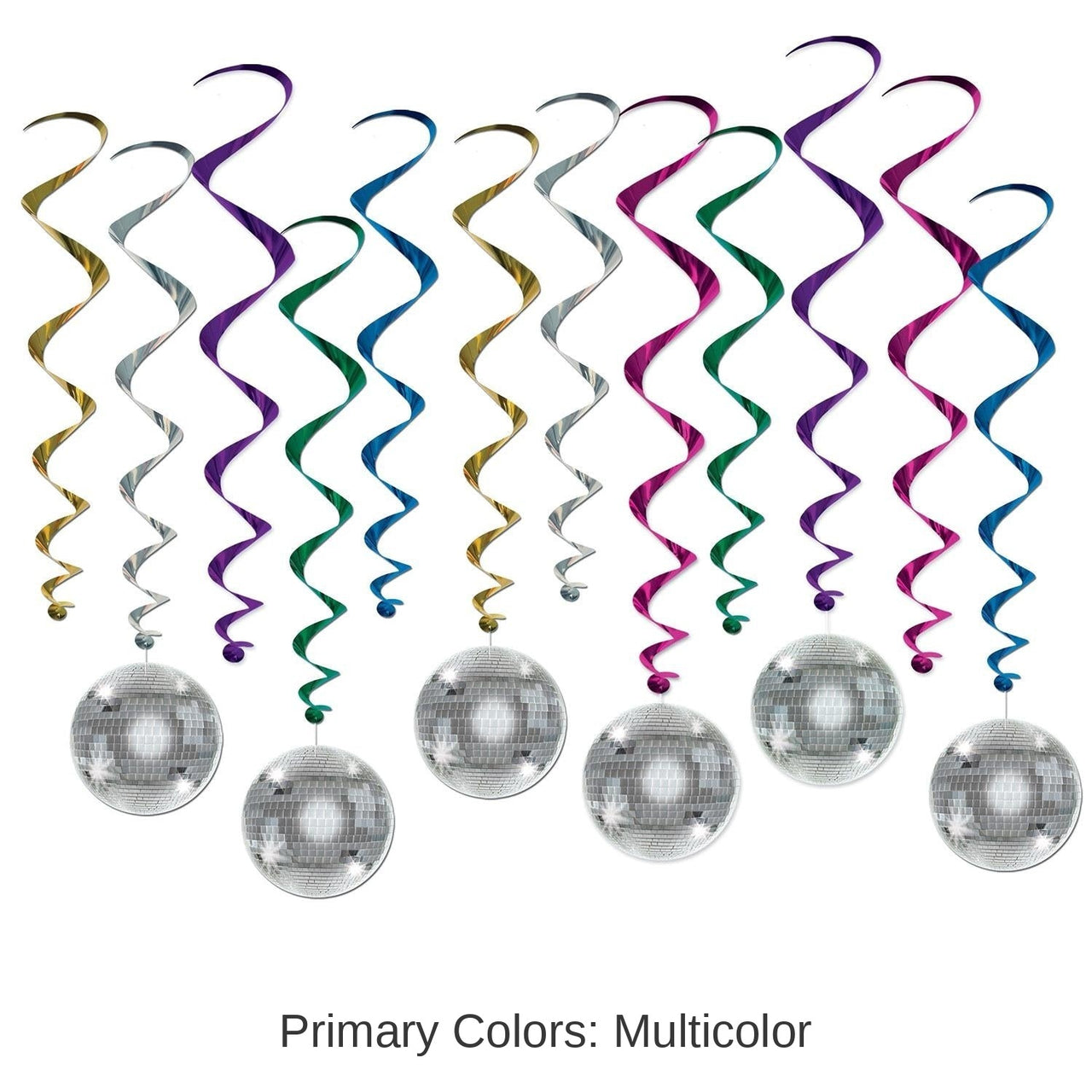 72 Pack Bulk Disco Ball Party Whirls