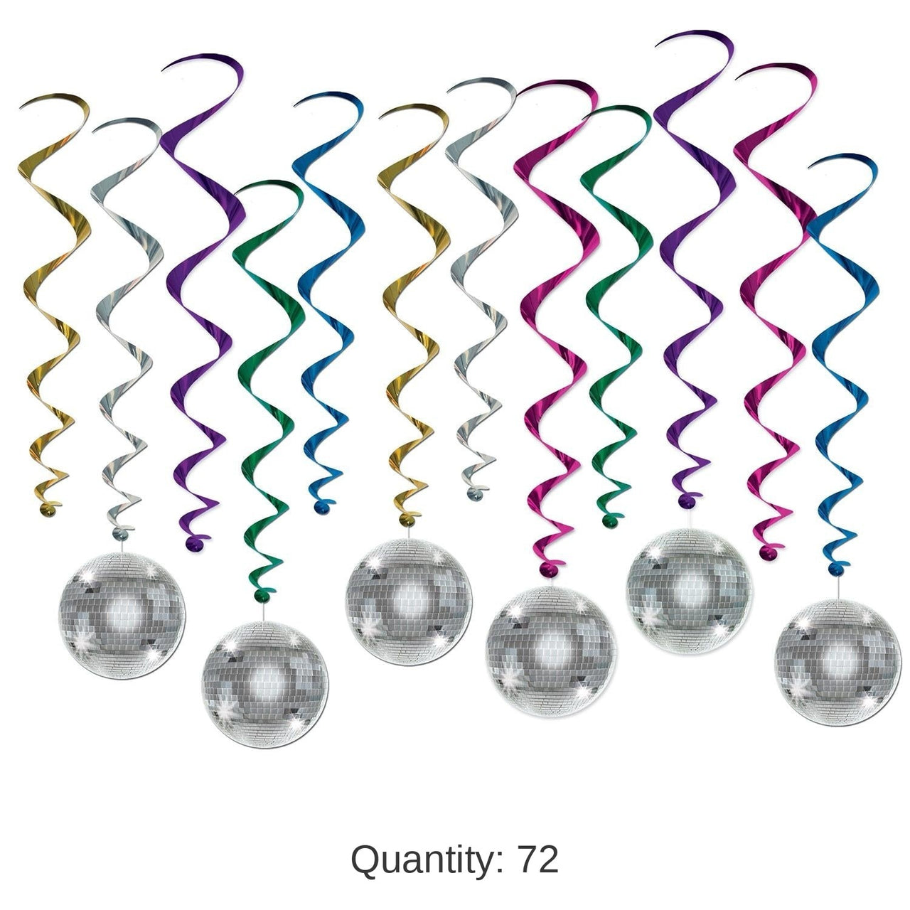 72 Pack Bulk Disco Ball Party Whirls