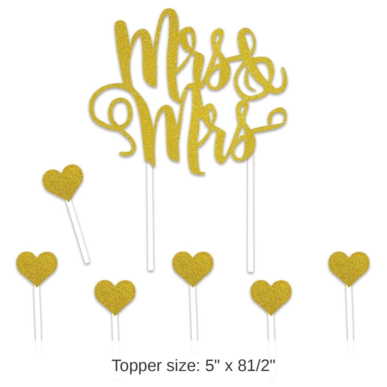 12 Pack Bulk Mrs/Mrs Wedding Cake Topper