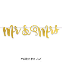12 Pack Bulk Foil Mr/Mrs Wedding Party Streamer