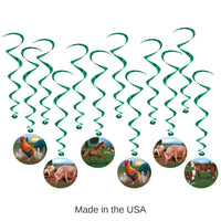 72 Pack Bulk Farm Animal Party Whirls