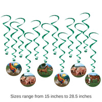 72 Pack Bulk Farm Animal Party Whirls