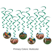 72 Pack Bulk Farm Animal Party Whirls