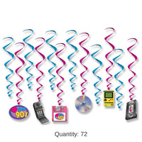 72 Pack Bulk I Love The 90's Party Whirls